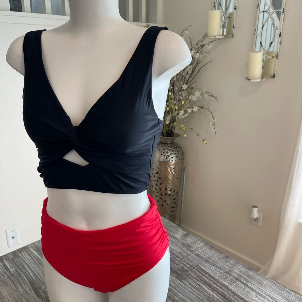 Black and Red Women's Bikini Set